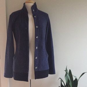 Mountain Hardwear blue cardigan sweater